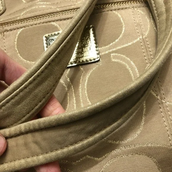Coach gold poppy signature large bag